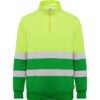 Felpa Alta Visibilità Mezza Zip - Verde Giardino/Giallo Fluo