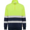 Felpa Alta Visibilità Mezza Zip - Blu Navy/Giallo Fluo