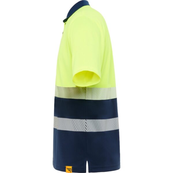 Polo Alta Visibilità Bicolore - Blu Navy/Giallo Fluo vista 2