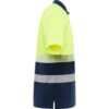 Polo Alta Visibilità Bicolore - Blu Navy/Giallo Fluo vista 3