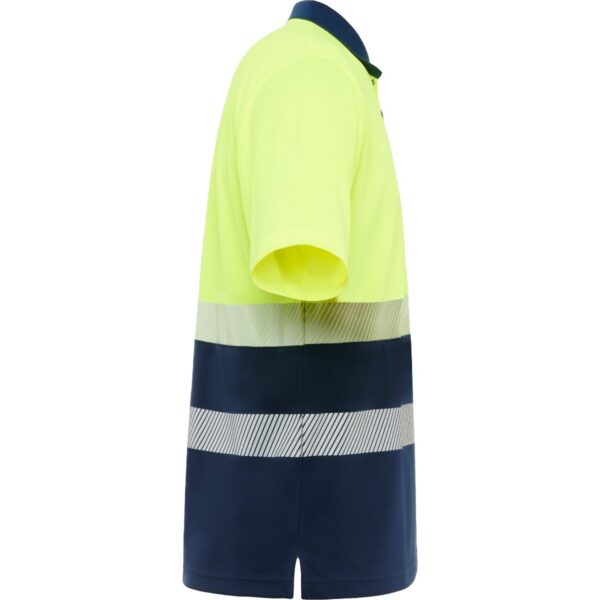 Polo Alta Visibilità Bicolore - Blu Navy/Giallo Fluo vista 3