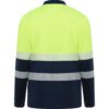 Polo Alta Visibilità Bicolore Manica Lunga - Blu Navy/Giallo Fluo vista 1