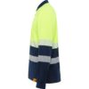 Polo Alta Visibilità Bicolore Manica Lunga - Blu Navy/Giallo Fluo vista 2