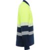 Polo Alta Visibilità Bicolore Manica Lunga - Blu Navy/Giallo Fluo vista 3