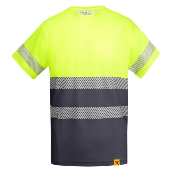 T-Shirt Alta Visibilità Traspirante - Piombo/Giallo Fluo