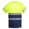 T-Shirt Alta Visibilità Traspirante - Blu Navy/Giallo Fluo