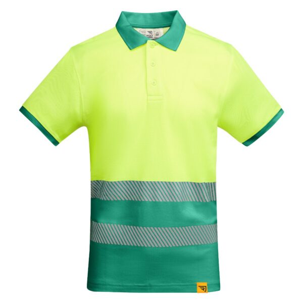Polo Alta Visibilità Traspirante - Verde Giardino/Giallo Fluo