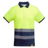 Polo Alta Visibilità Traspirante - Blu Navy/Giallo Fluo