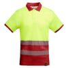 Polo Alta Visibilità Traspirante - Rosso/Giallo Fluo