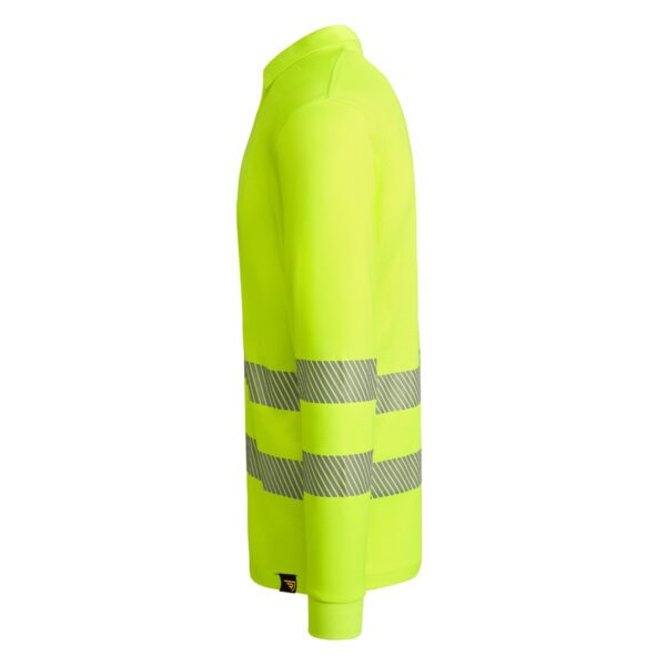 Polo Alta Visibilità Traspirante Manica Lunga - Giallo Fluo vista 2