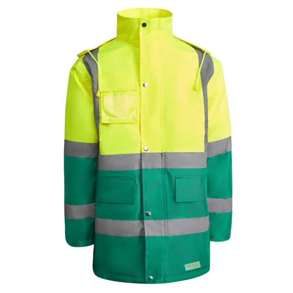 Parka Alta Visibilità - Verde Giardino/Giallo Fluo