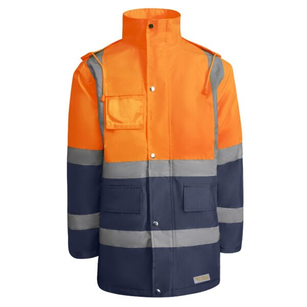 Parka Alta Visibilità - Blu Navy/Arancione Fluo