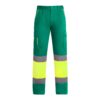 Pantalone lungo multitasche bicolore ad alta visibilità - Verde Giardino/Giallo Fluo