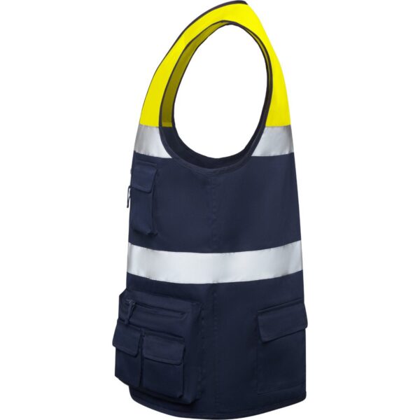 Gilet multitasche bicolore ad alta visibilità - vista 2