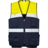 Gilet multitasche bicolore ad alta visibilità - Blu Navy/Giallo Fluor