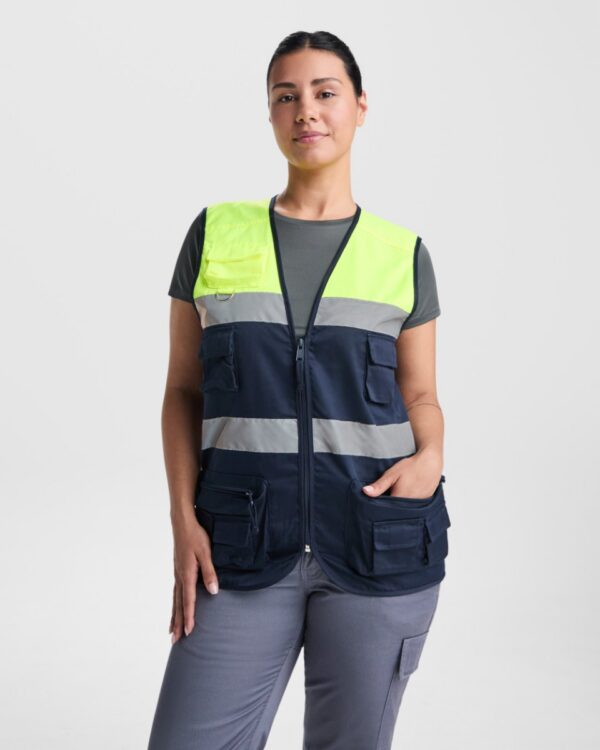 Gilet multitasche bicolore ad alta visibilità - modello 1
