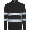 Polo Piqué Alta Visibilità Manica Lunga - Nero