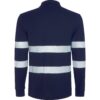 Polo Piqué Alta Visibilità Manica Lunga - Blu Navy vista 1