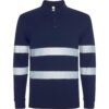 Polo Piqué Alta Visibilità Manica Lunga - Blu Navy