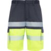 Short multitasche bicolore ad alta visibilità - Piombo/Giallo Fluo