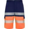 Short multitasche bicolore ad alta visibilità - Blu Navy/Arancione Fluo