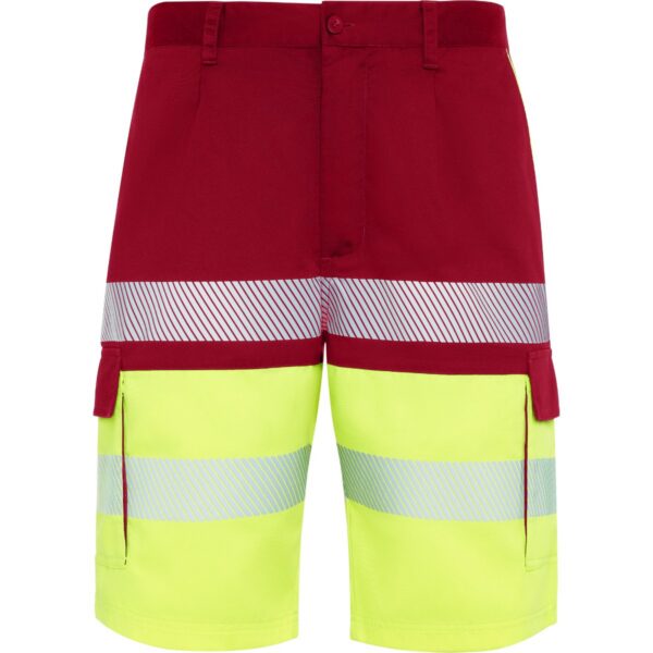 Short multitasche bicolore ad alta visibilità - Job Red/Fluor Yellow